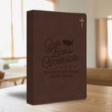 Personalized NIV Bible Faux Leather Medium Print Size with FULL COVER God Bless America Design