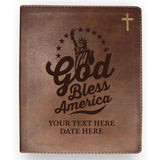 Personalized NIV Bible Faux Leather Medium Print Size with FULL COVER God Bless America Design