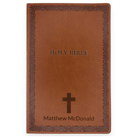 Personalized Soft Touch Brown Faux Leather NIV Bible