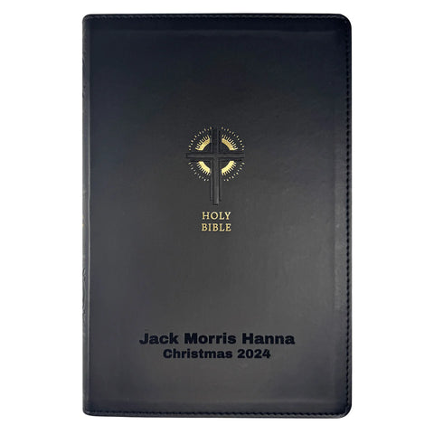 Personalized NRSV Sacraments of Initiation Edition Bible Faux Leather Medium Print Size Black