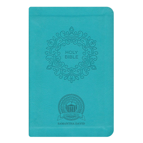 Trump 2025 Personalized KJV Bible – Teal Compact